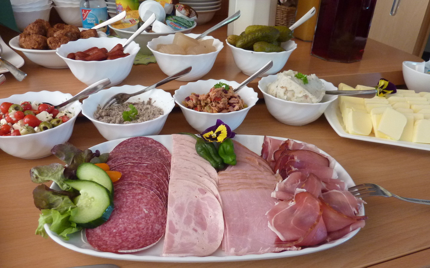 Fruehstueck Buefett Detail 3 Spreewald Pension Spreeaue, Foto: Pension Spreeaue, Lizenz: Amt Burg (Spreewald)