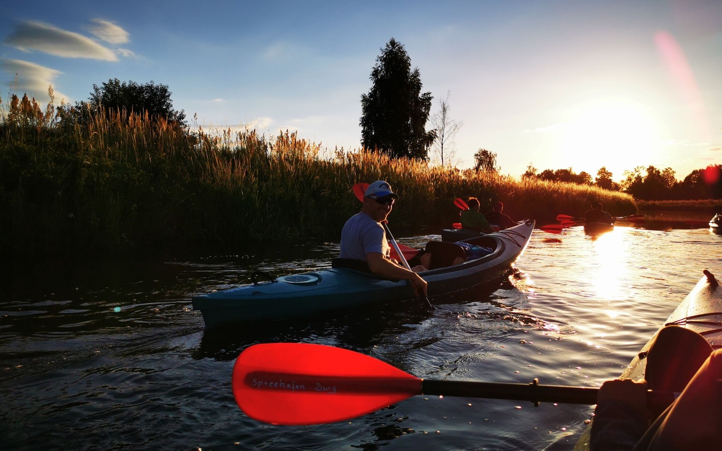 Paddeln zum Sonnenuntergang, Foto: Spreehafen Burg, Lizenz: Amt Burg (Spreewald)