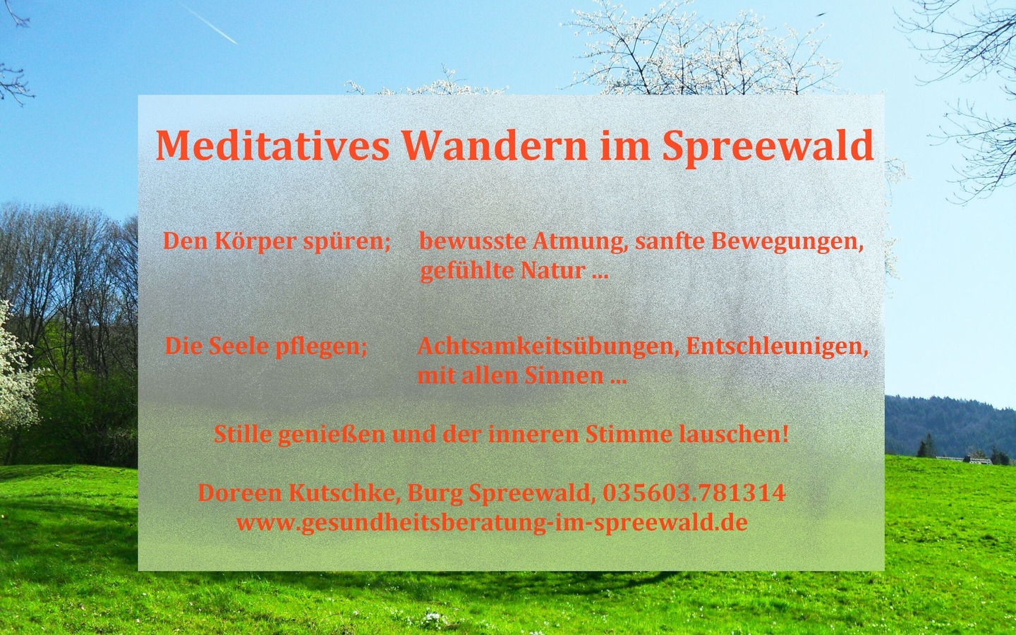 Gesundheit & Seelenpflege im Spreewald, Foto: Doreen Kutschke, Lizenz: Amt Burg (Spreewald)