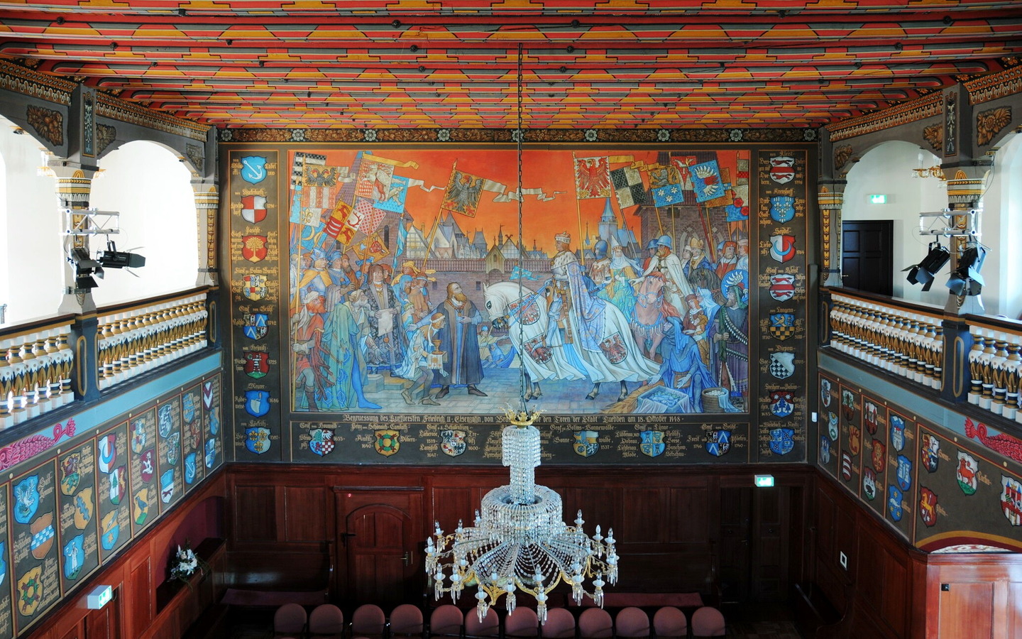 Wappensaal im Museum Schloss L&uuml;bben, Foto: Philip Kardel, Lizenz: Museum Schloss L&uuml;bben