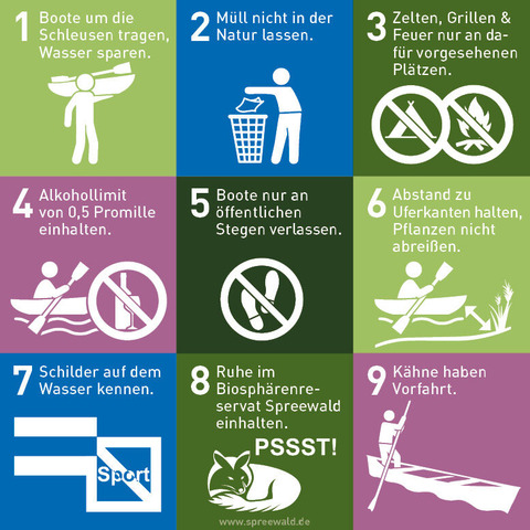 Paddelregeln im Biosph&auml;renreservat Spreewald