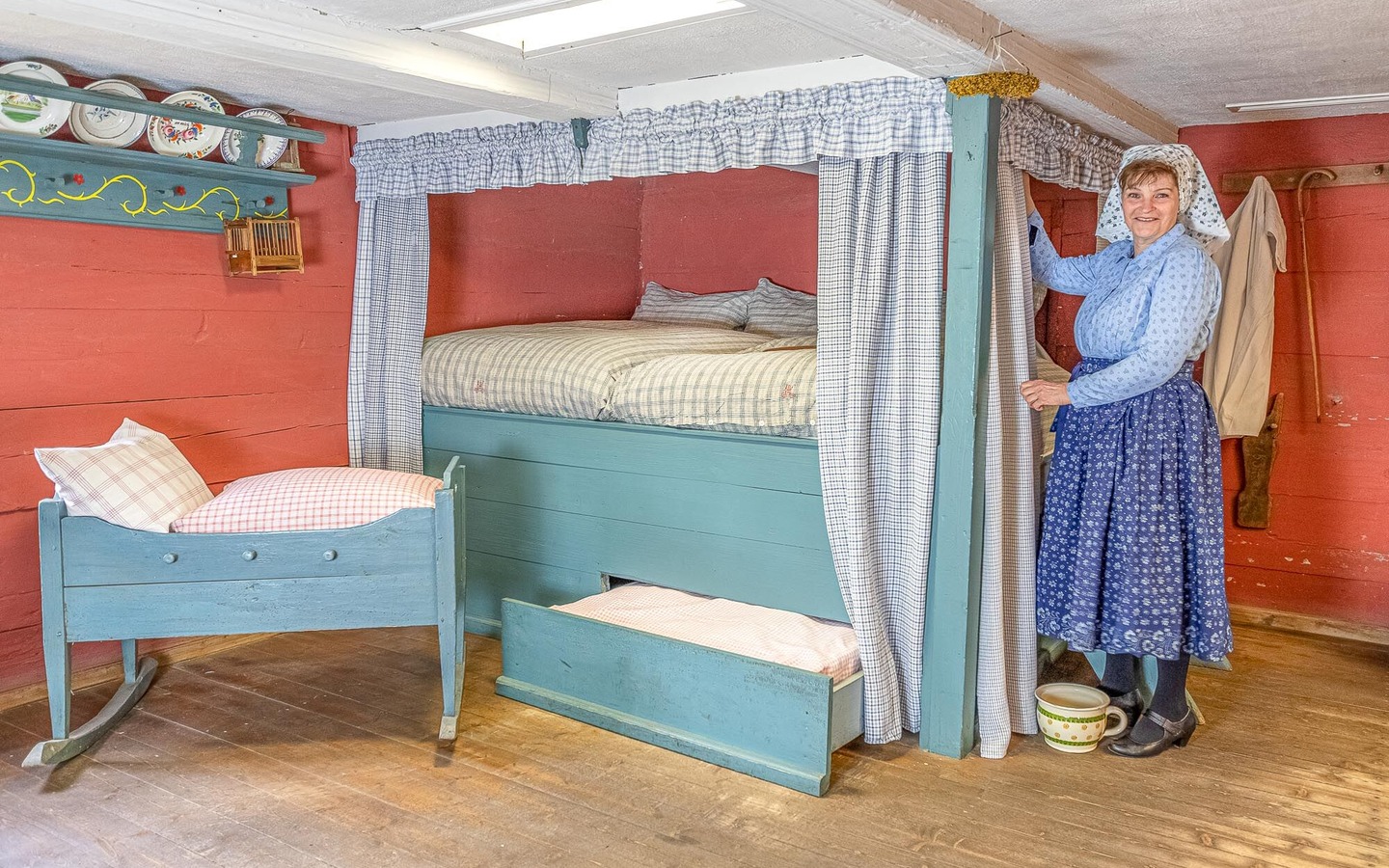 Freilandmuseum Lehde, Hof aus Lehde, Familienbett , Foto: Mario Koch Fotografie, Lizenz: Museum OSL