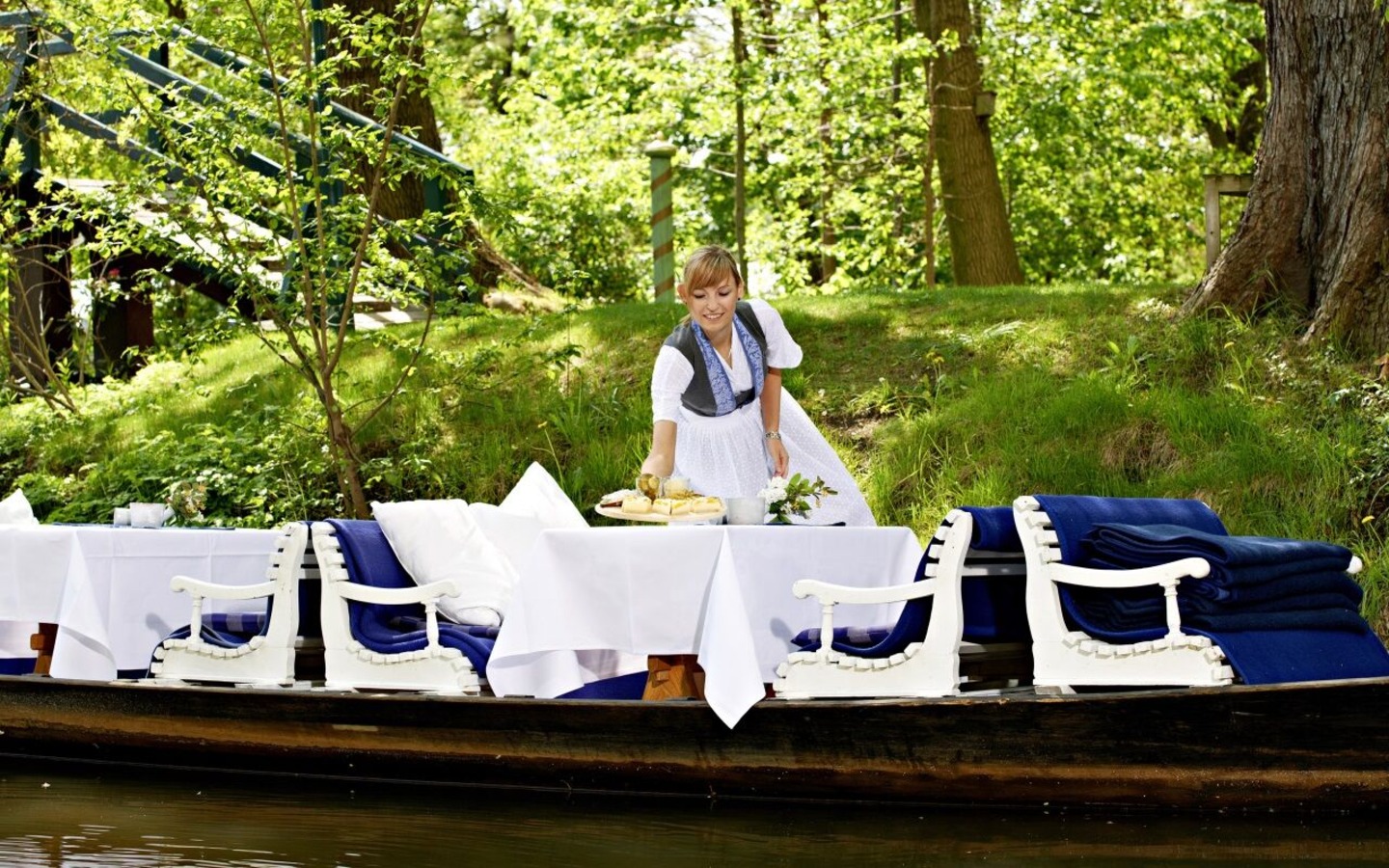 Bleiche hoteleigener Kahnhafen, Foto: www.bleiche.de, Lizenz: Hotel Bleiche Resort & Spa